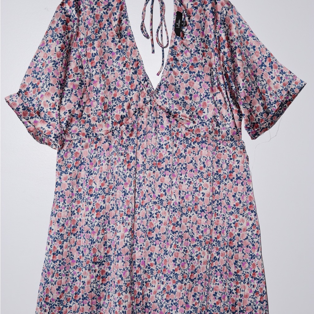 Lulu's Pink and Blue Floral Dress